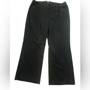 Vtg 90s Lane Bryant Black Pinstripe Menswear Office Bootcut Trousers 5X Tall